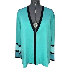 Exclusively Misook Single Button Cardigan Sweater Jacket Size 1 P Plus 1X Petite